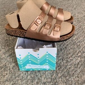 Anna Calista Rosegold Slide Sandals with Adjustable Straps 🆕